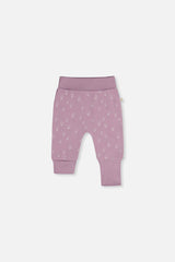 Organic Cotton Evolutive Pants Purple Floral Print-0