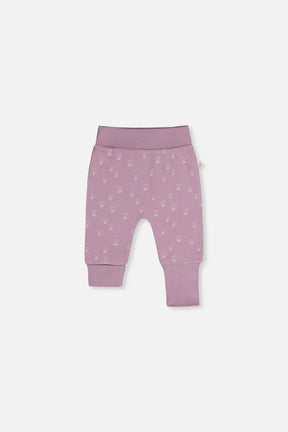 Organic Cotton Evolutive Pants Purple Floral Print-0