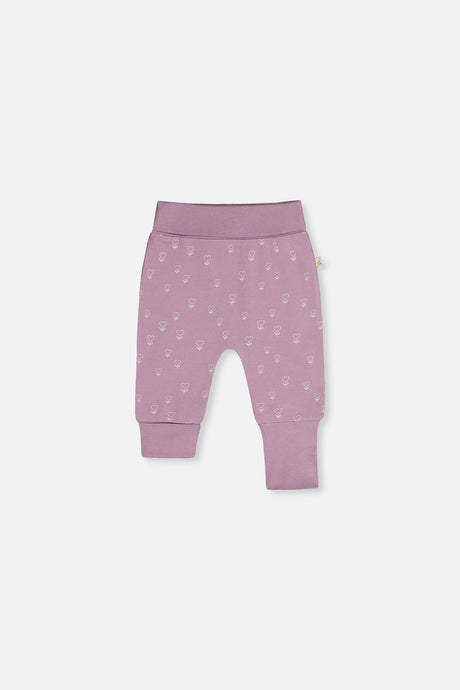 Organic Cotton Evolutive Pants Purple Floral Print-0