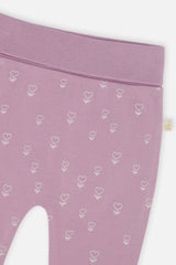 Organic Cotton Evolutive Pants Purple Floral Print-3