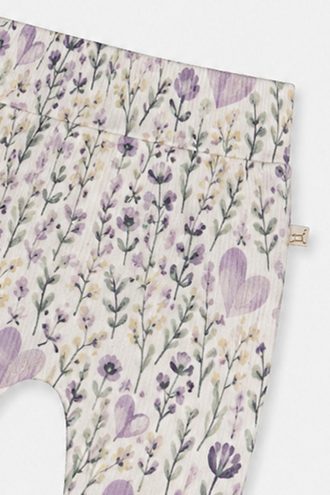 Organic Cotton Evolutive Pants Beige With Heart Print-2