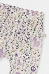 Organic Cotton Evolutive Pants Beige With Heart Print-2
