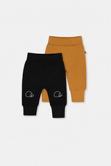 Two Pack Organic Cotton Evolutive Pants Brown Cinnamon-0
