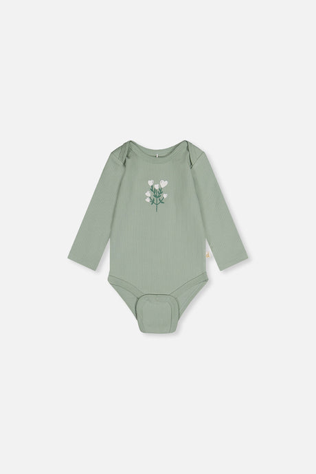 Organic Cotton Onesie Greyish Green-1