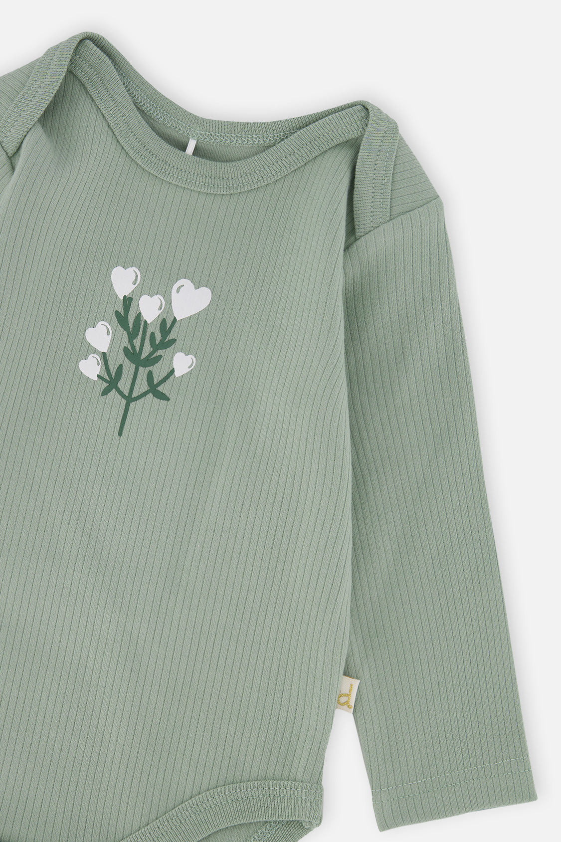 Organic Cotton Onesie Greyish Green-3