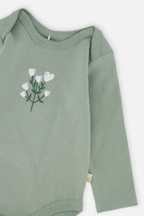 Organic Cotton Onesie Greyish Green-3