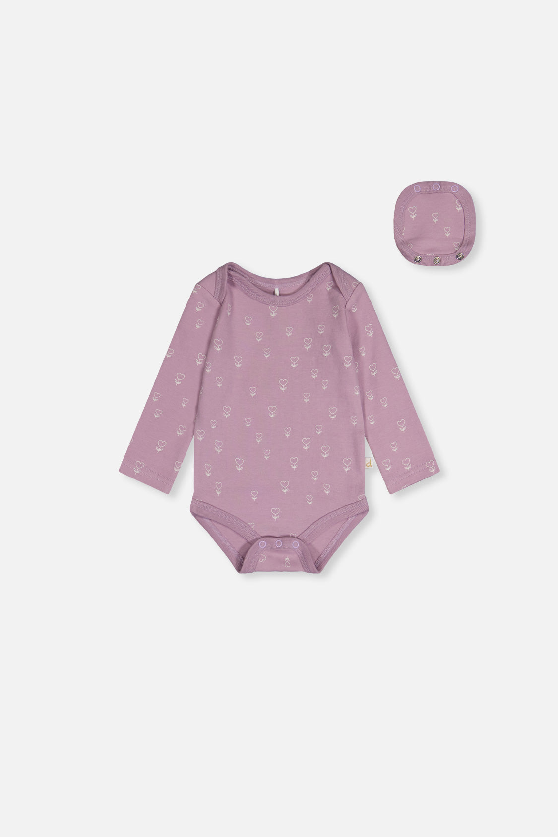 Organic Cotton Onesie Purple Floral Print-0