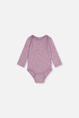Organic Cotton Onesie Purple Floral Print-2