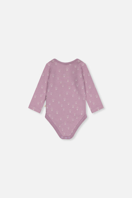 Organic Cotton Onesie Purple Floral Print-3