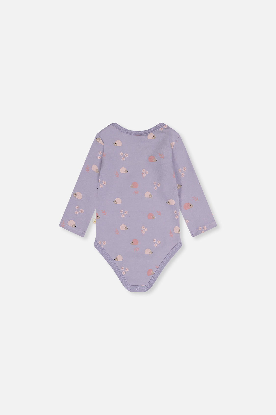 Organic Cotton Onesie Purple Hedgehog Print-3