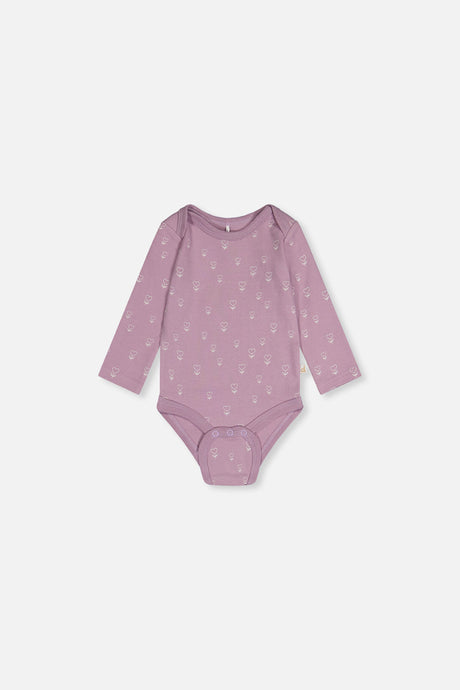 Three Pack Organic Cotton Onesie Purple Floral Print-2