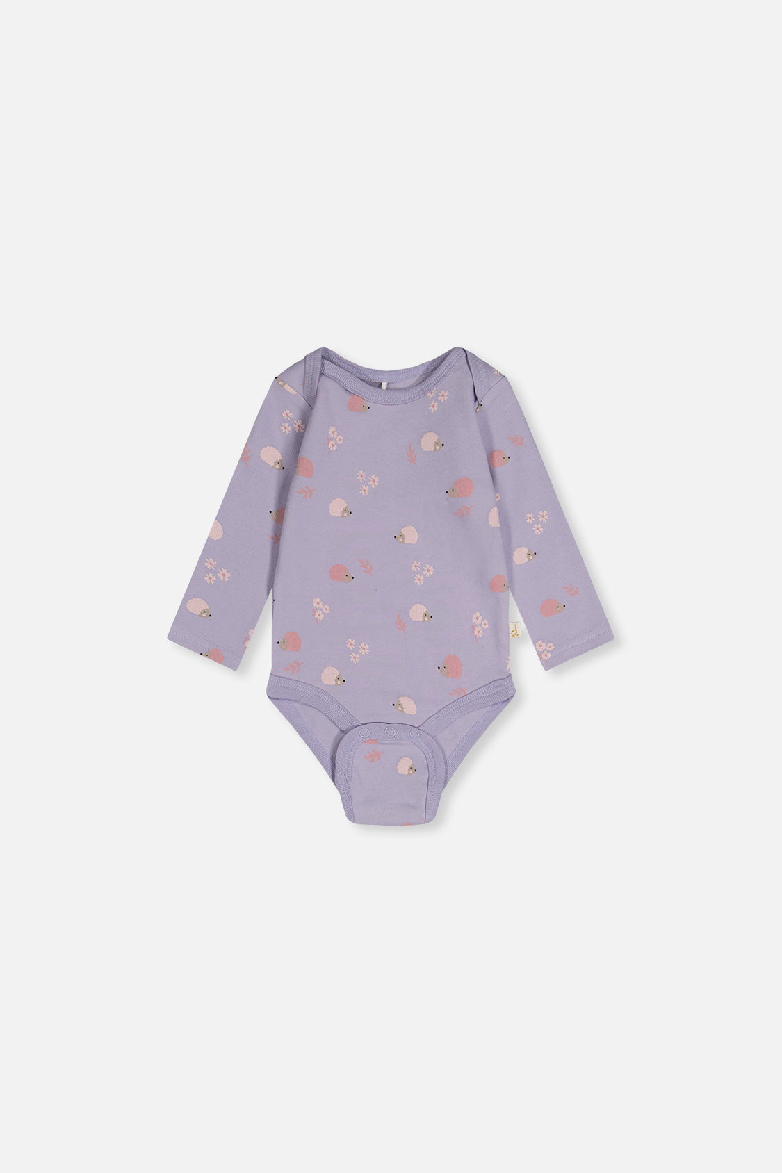 Three Pack Organic Cotton Onesie Purple Hedgehog Print-3