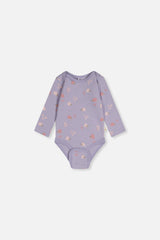 Three Pack Organic Cotton Onesie Purple Hedgehog Print-3