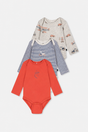 Three Pack Organic Cotton Onesie Beige Printed Airplanes-0