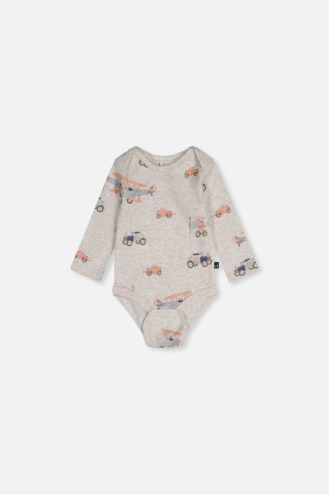 Three Pack Organic Cotton Onesie Beige Printed Airplanes-3