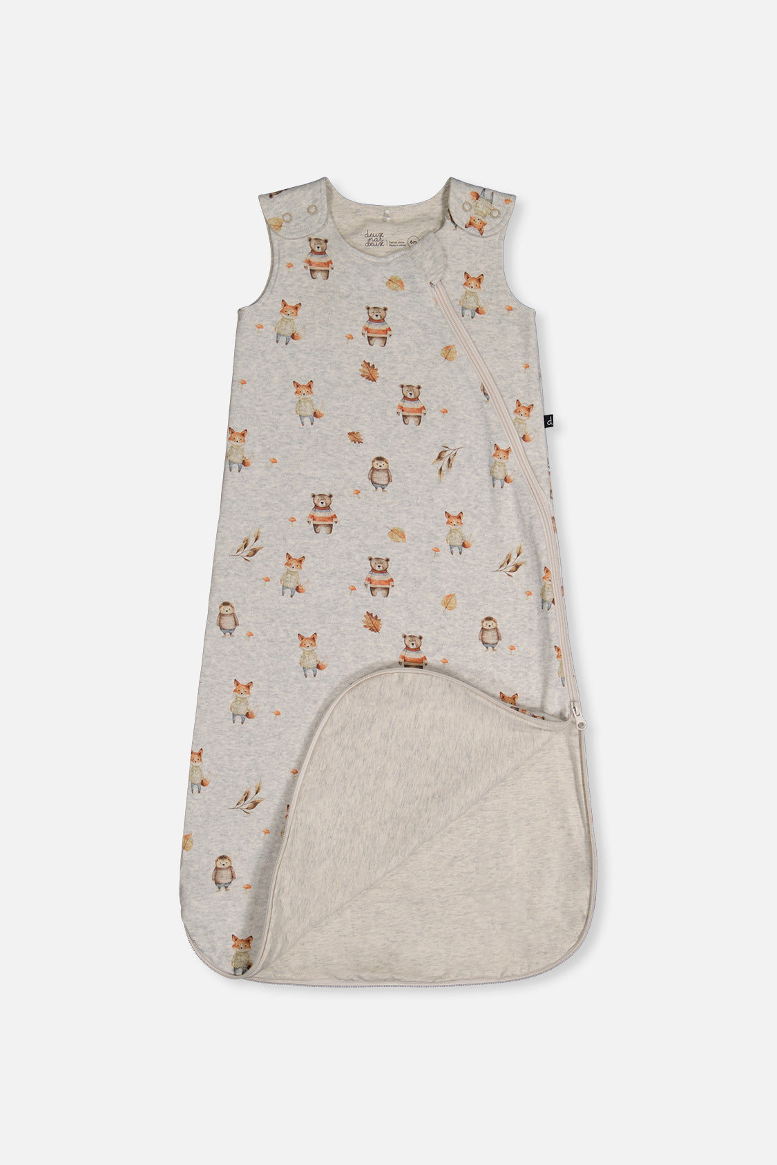 Organic Cotton Sleep Sack Beige Animal Print-2