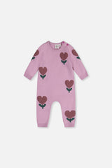 Knitted Intarsia Romper Lilac-0