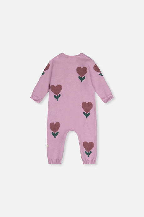 Knitted Intarsia Romper Lilac-2