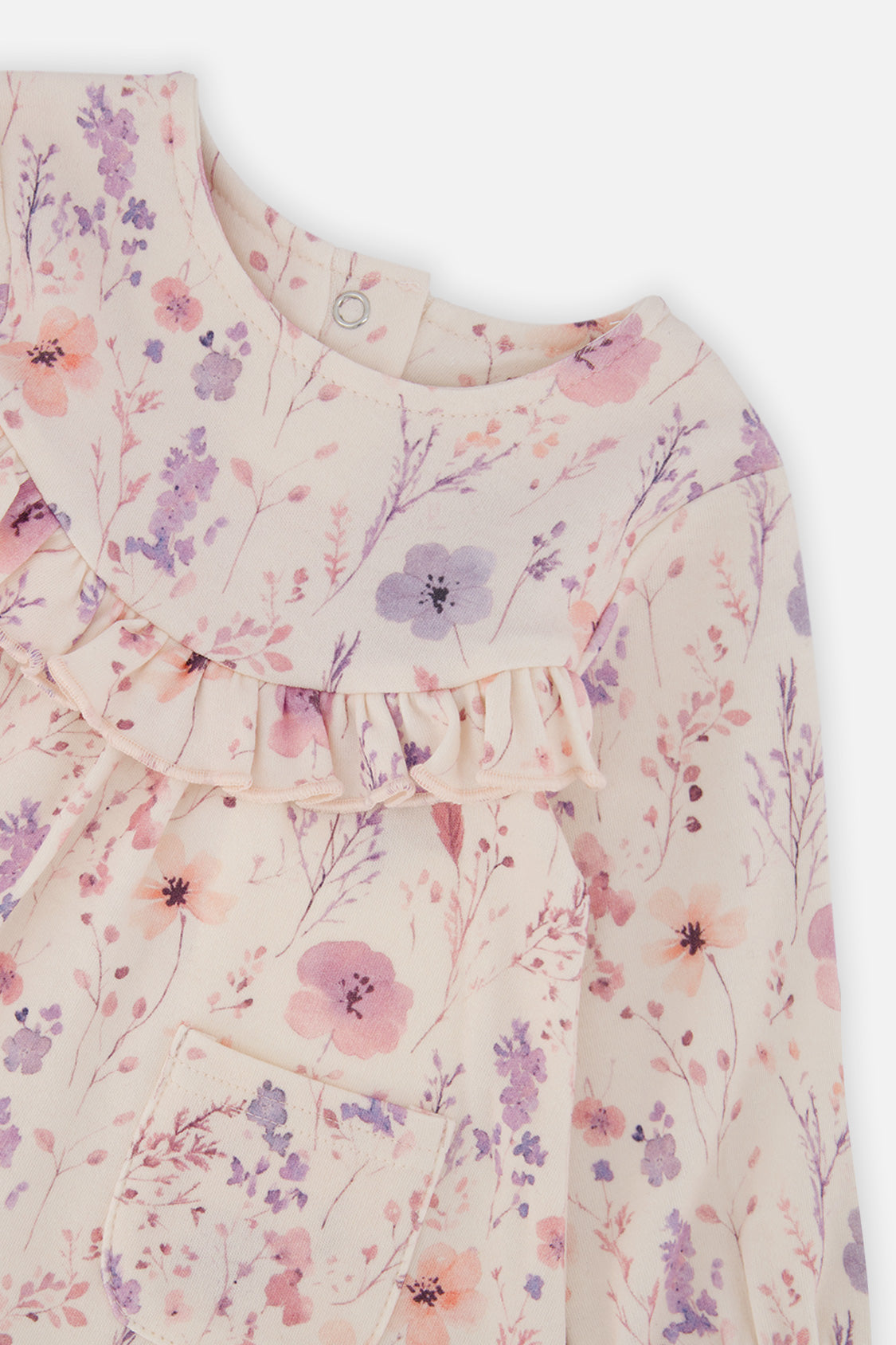 Organic Cotton Dress And Legging Set Pink Printed Flowers-3