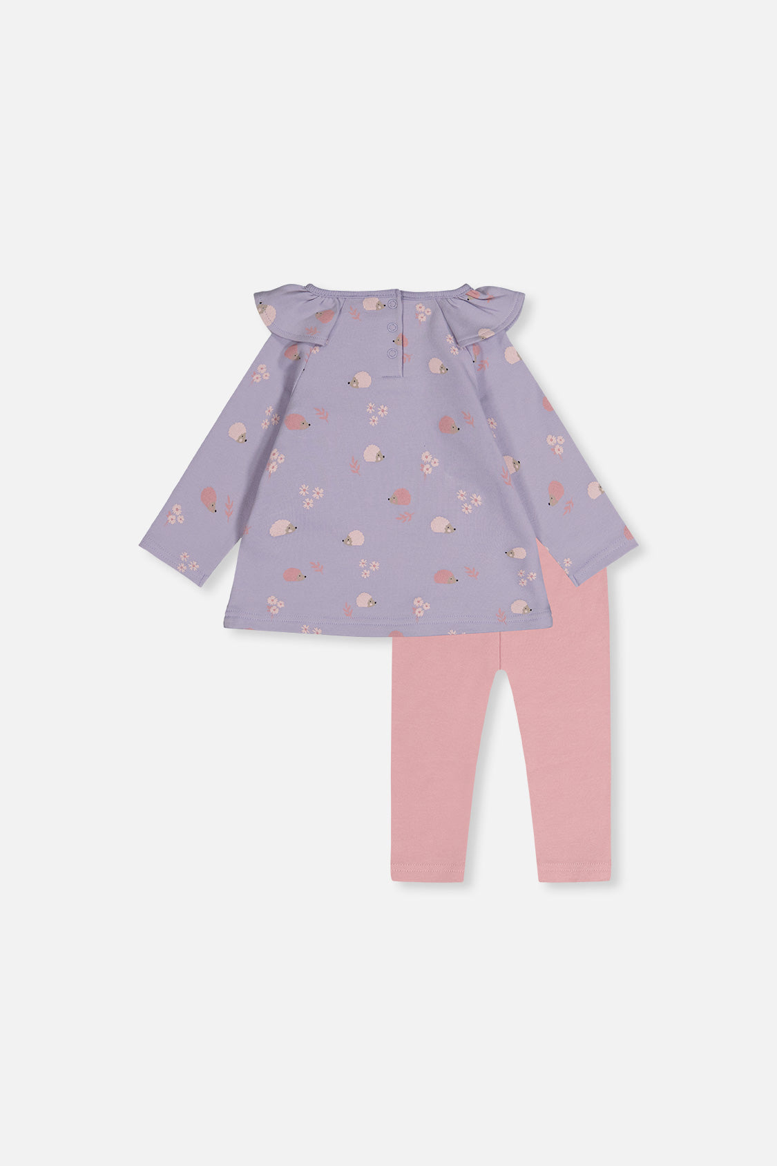 Organic Cotton Tunic And Legging Set Purple Hedgehog Print-2