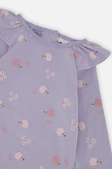 Organic Cotton Tunic And Legging Set Purple Hedgehog Print-3