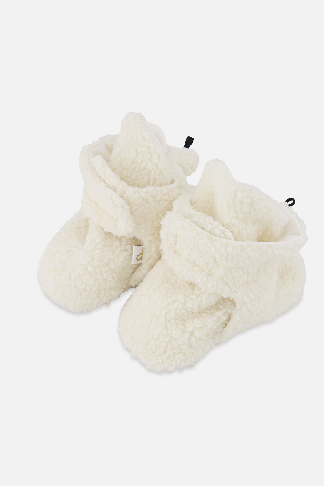 Deux par Deux off-white sherpa baby slippers, alternate view