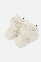 Deux par Deux off-white sherpa baby slippers, alternate view