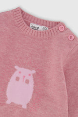 Knitted Top And Pants Set Dusty Pink-3