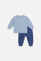 Organic Cotton Pants And Top Set Sky Blue-2