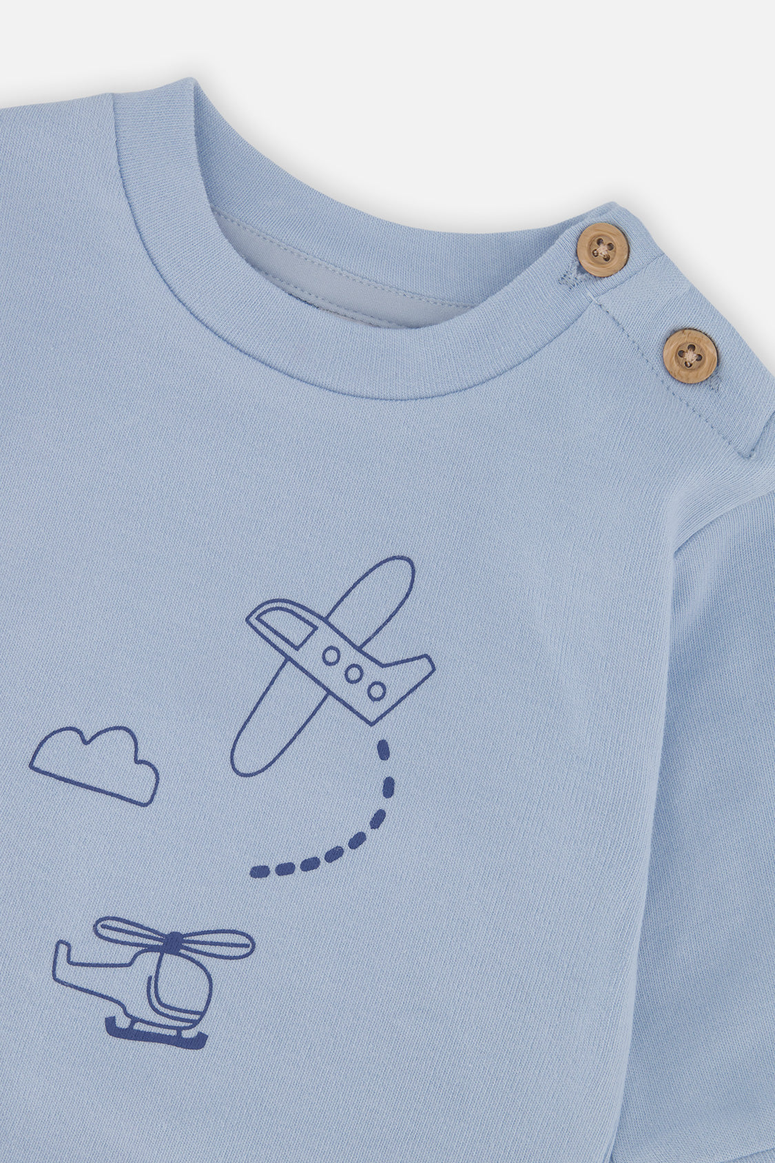 Organic Cotton Pants And Top Set Sky Blue-3