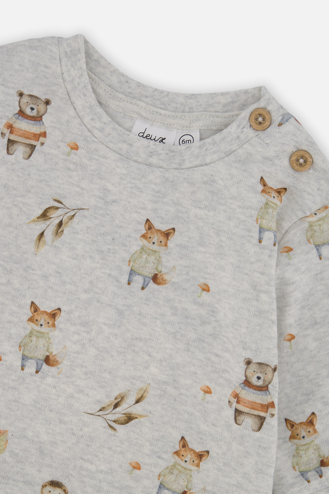 Organic Cotton Pants And Top Set Beige Animal Print-3