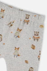 Organic Cotton Pants And Top Set Beige Animal Print-4