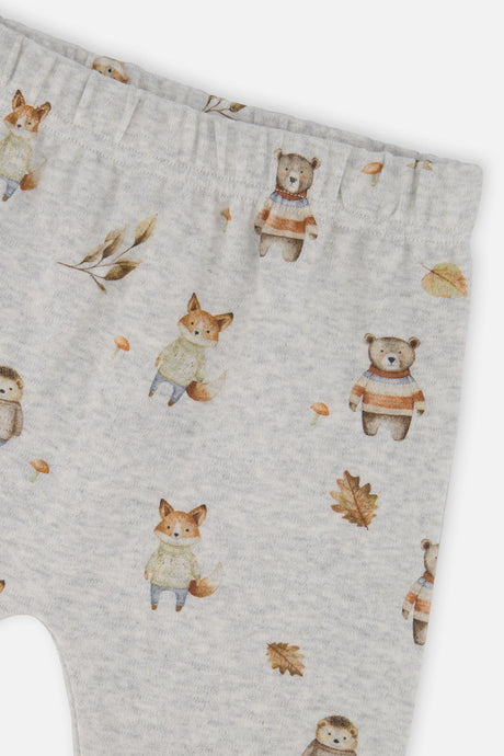 Organic Cotton Pants And Top Set Beige Animal Print-4