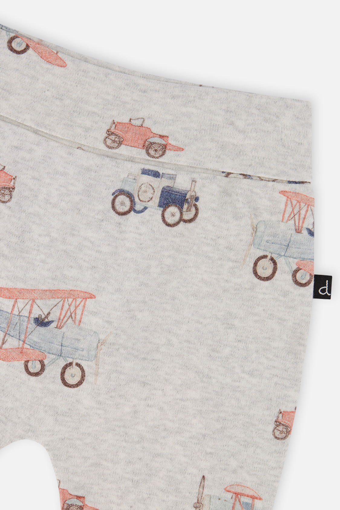 Organic Cotton Evolutive Pants Beige Printed Airplanes-3