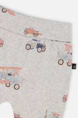 Organic Cotton Evolutive Pants Beige Printed Airplanes-3