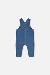 Deux par Deux light blue French terry baby overall, back view