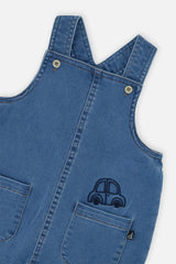 Deux par Deux light blue denim-look baby overall, alternate view