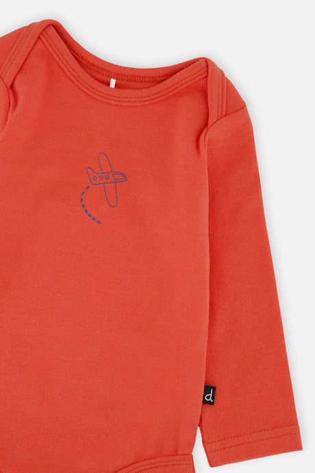 Organic Cotton Onesie Coral-4