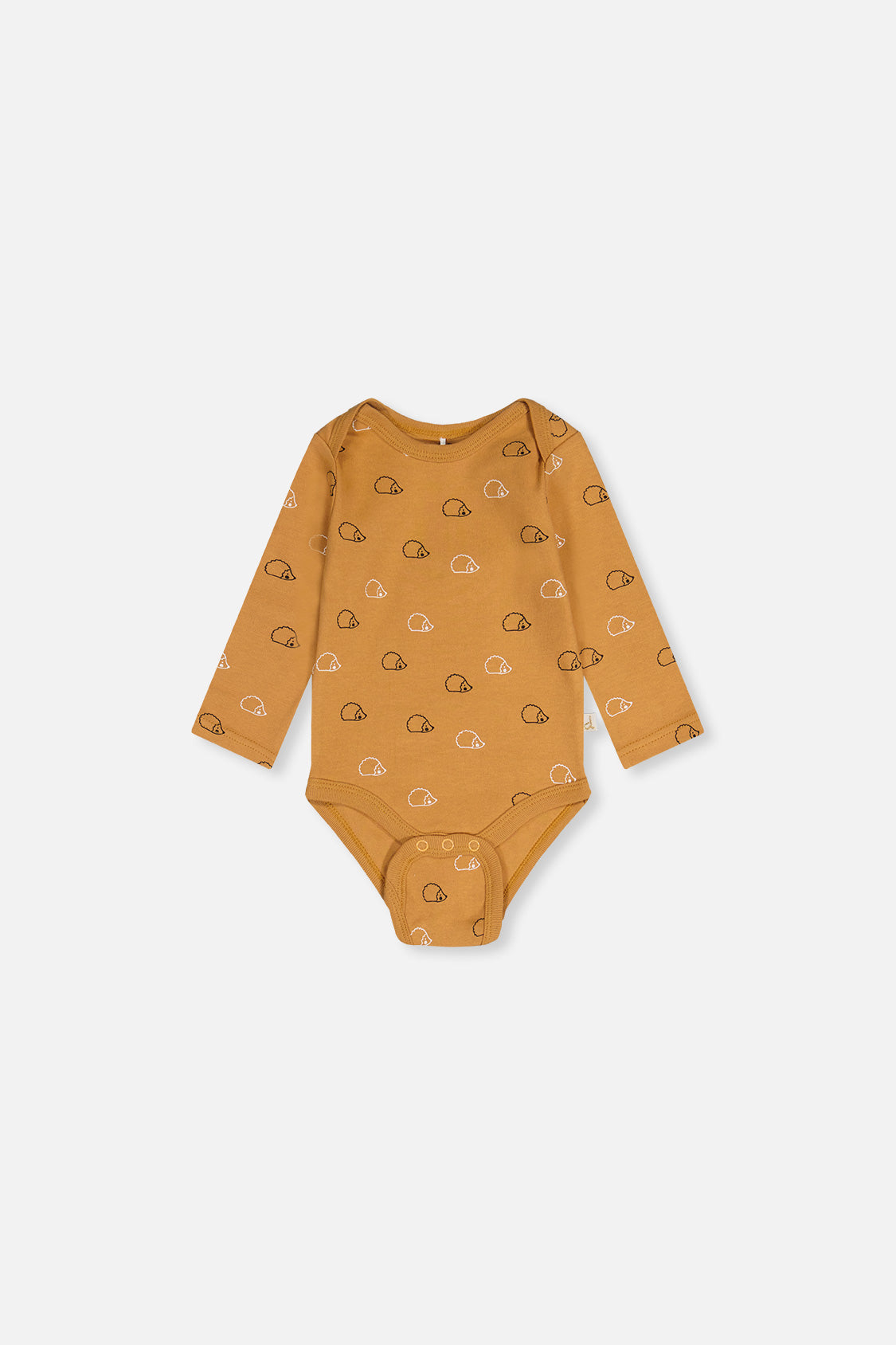 Organic Cotton Onesie Brown Printed Hedgehogs-2