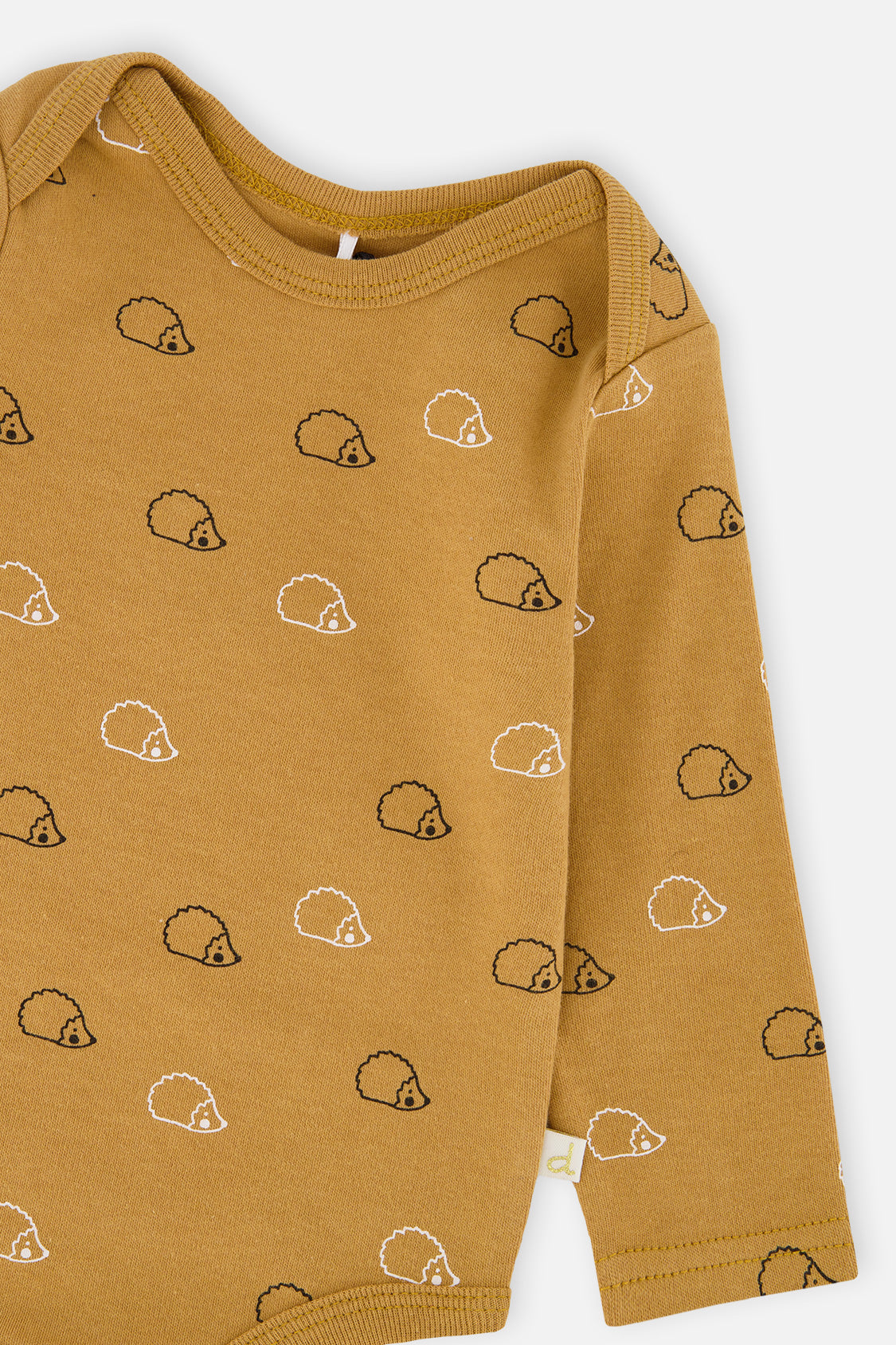 Organic Cotton Onesie Brown Printed Hedgehogs-4