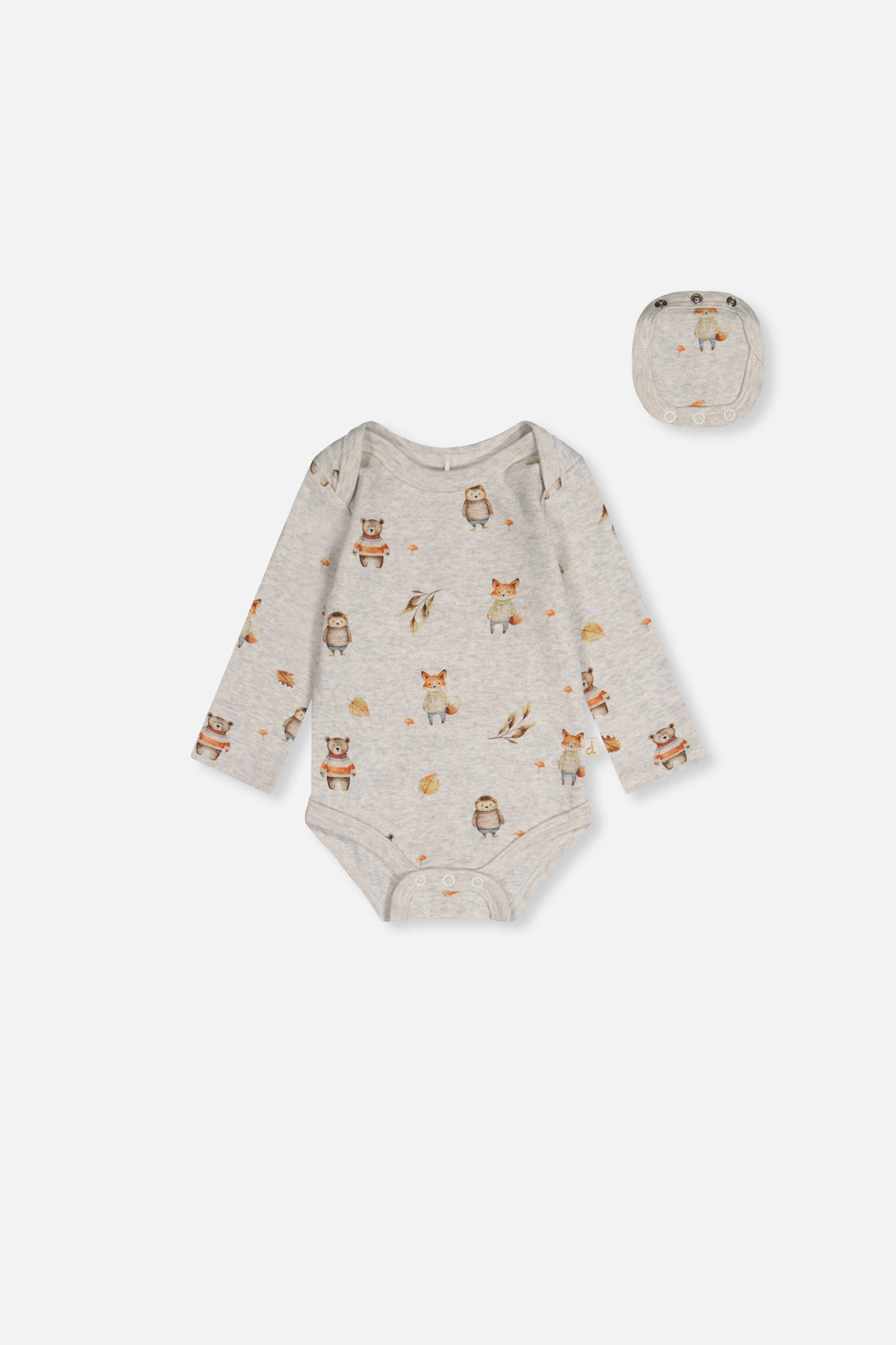 Organic Cotton Onesie Beige Animal Print-0