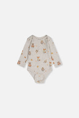 Organic Cotton Onesie Beige Animal Print-2