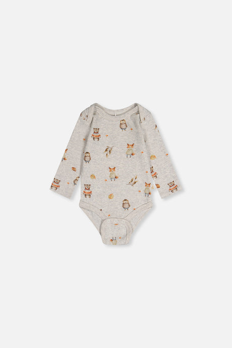 Organic Cotton Onesie Beige Animal Print-2