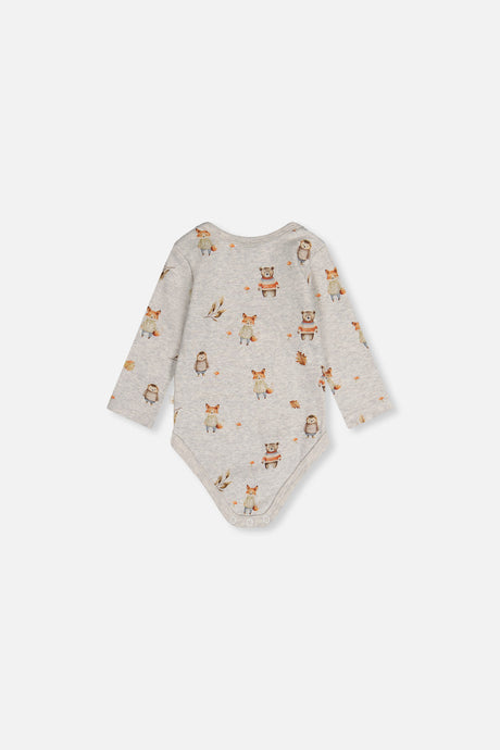 Organic Cotton Onesie Beige Animal Print-3