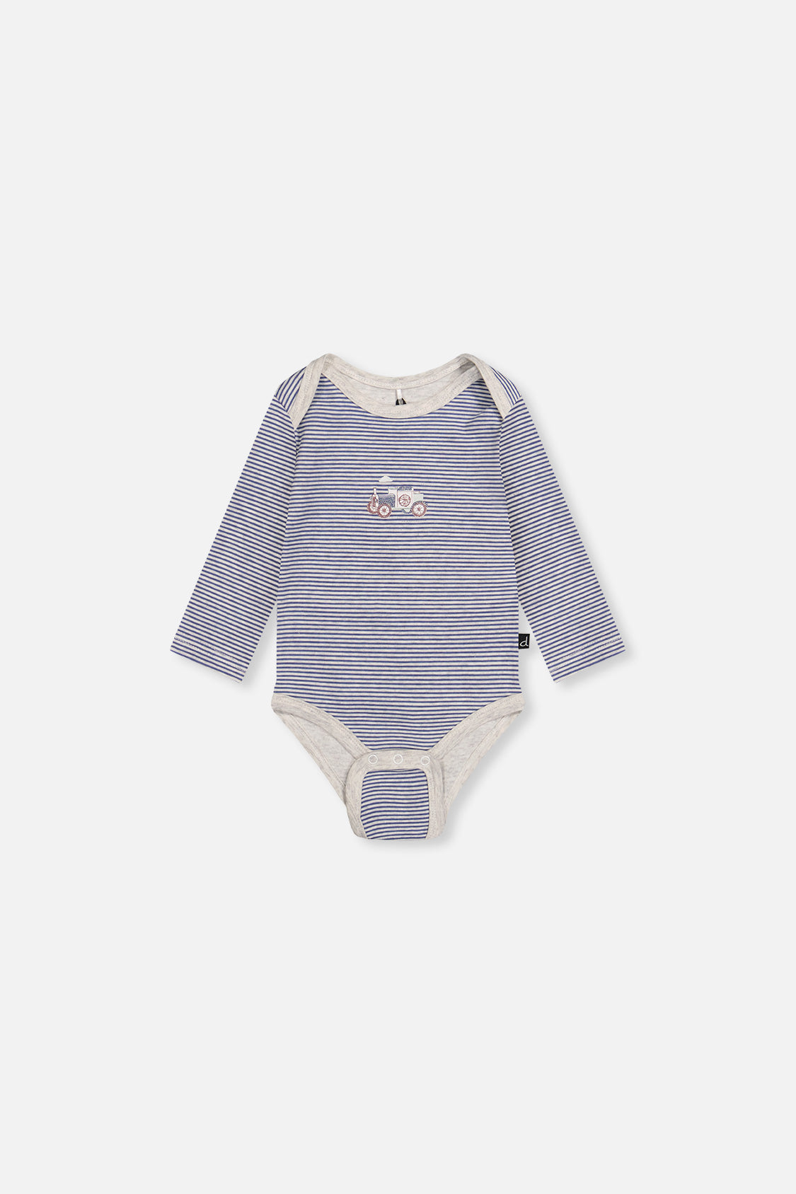 Organic Cotton Onesie Blue Printed Stripes-2