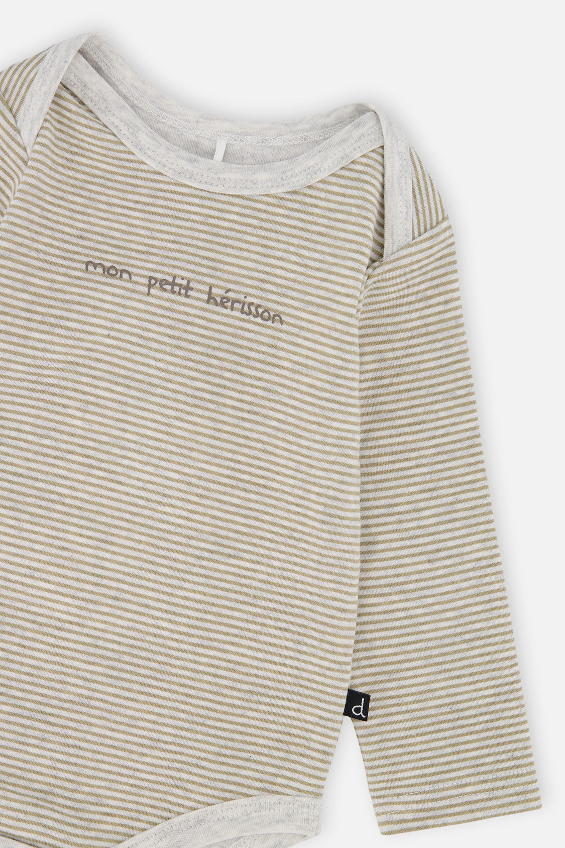 Organic Cotton Onesie Brown And White Stripes-3