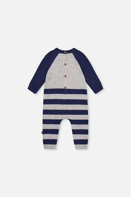 Knitted Intarsia Romper Blue And Orange-2