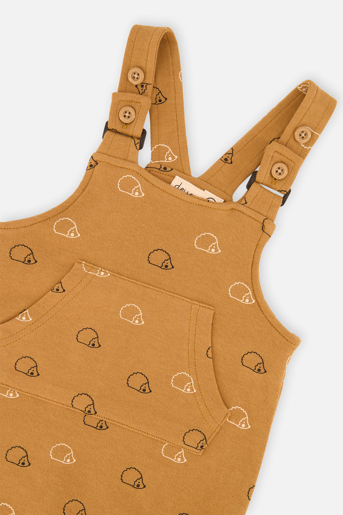 Organic Cotton Onesie With Overalls Set Black And Brown-4