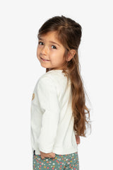 Child wearing the off-white organic cotton long sleeve t-shirt, view 7