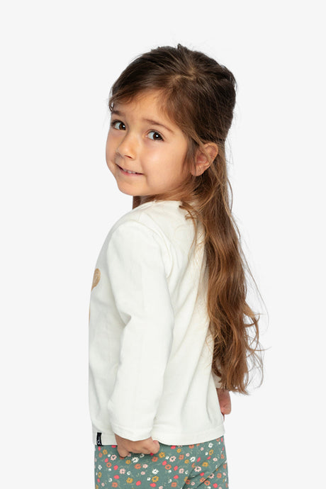Child wearing the off-white organic cotton long sleeve t-shirt, view 7